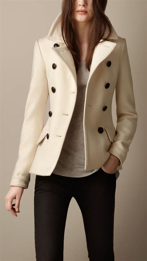 burberry short pea coat|burberry pea coat women's.